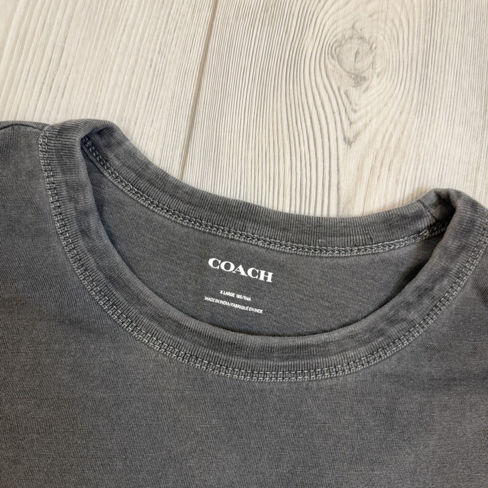 Coach Men's XL Bear Graphic Relaxed Long Sleeve T-Shirt Gray & Purple Cotton - Picture 4 of 11